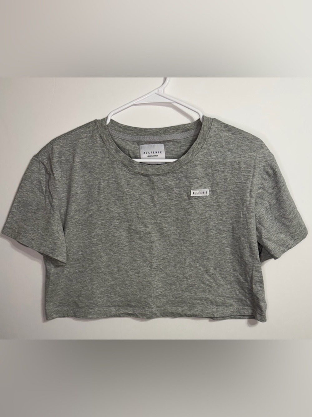 AllFenix Heather Gray 100% Cropped Short Sleeve Tee - Size XS